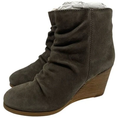 Zapatos para mujer Diba Bailey botas talla 8,5 gris topo gamuza cuero cuña al tobillo nuevos Foto 1 de 4