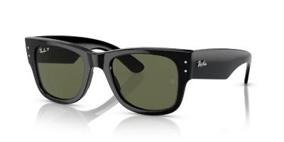 Ray-Ban Mega Wayfarer Polarized Polished Black/Green 51mm Sunglasses RB0840S 901 - Image 1 of 4