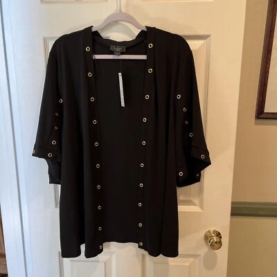 CHAQUETA BELLDINI OVER / 2X ALTA / Ligera / Negra con ojales dorados / Nueva con etiquetas Foto 1 de 4