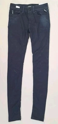 Pantalones de mezclilla ajustados REPLAY LUZ Hyperfree azul oscuro nuevos con etiquetas para mujer talla W25 L32 Foto 1 de 4