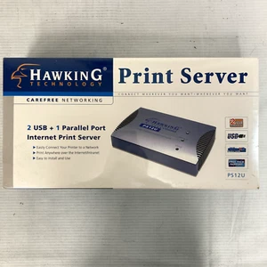 Hawking Technology PS12U Internet Print Server 3-Port, 2x USB, 1x Parallel NIB - Picture 1 of 5