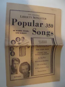 Liberty Songster Ed. Original # 252 Populares 350 Canciones de Radio Escenario y Pantalla - Imagen 1 de 2