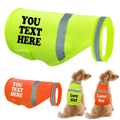 Personalized Dog Reflective Vest Hi Vis Pet Safety Vest Custom Printed Harness - Image 1 of 4