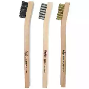 Wire Scratch Brush Set with Wood Handles (Made in USA) - Picture 1 of 3