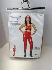 Adult Fiery Fatale Women's Sexy Catsuit Firefighter Costume Size Large - Picture 1 of 7