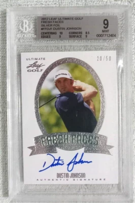 2012 Leaf Ultimate Dustin Johnson Silver Fresh Faces Auto SP /50 ~ BGS 9/10 Auto - Image 1 of 2