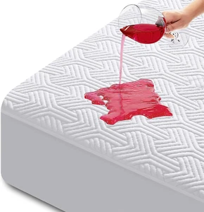 Waterproof Mattress Protector Bamboo Cooling Matress Pad Cover Noiseless Fitted - Picture 1 of 13