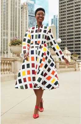 Vestido Chaqueta Iglesia 24W PLUS Rojo Ashro Neylynn Cremallera Frontal Burbuja Dobladillo Ajuste y Acampanado Foto 1 de 4