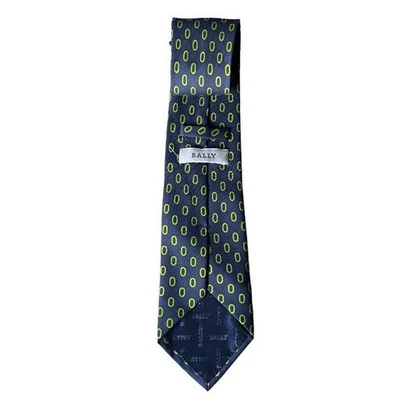 Corbata Bally Moderna de Seda Hecha en Italia Foulard Azul Marino Hombres COMO NUEVA Foto 1 de 4