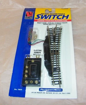 NEW Vintage N Scale #7804 Right Hand Nickel Silver Control Switch Train Track - Image 1 of 3