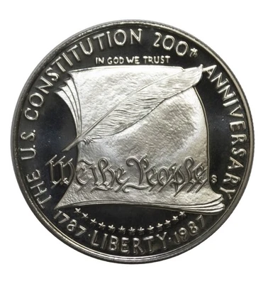 1987 Constitution Proof Commemorative 90% Silver Dollar US Coin - Image 1 of 3