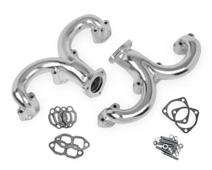 11704-2FLT Flowtech Rams Horn Exhaust Manifolds - Chrome - Picture 1 of 5