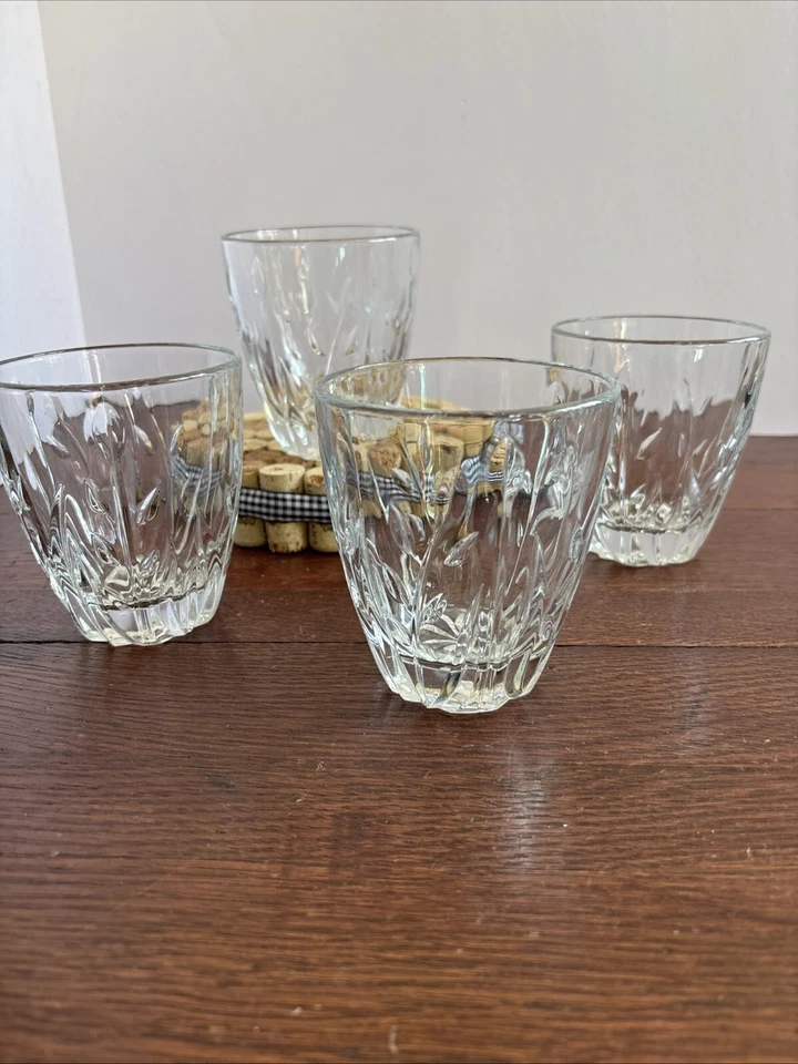 Cristal D’Arques Cassandra ANTIGUO MODO Juego de 4 Vasos Rocas Bola Baja Vintage Foto 1 de 4