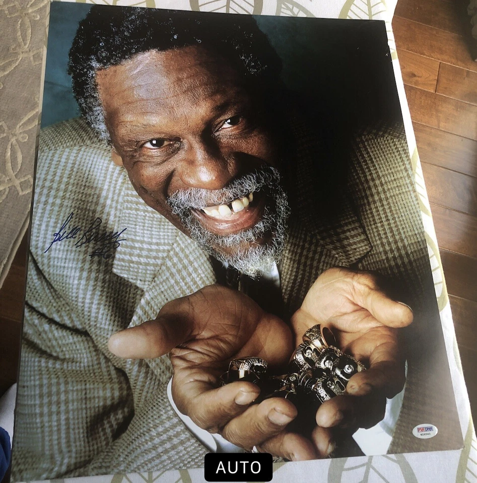 BILL RUSSELL #6 PSA/DNA CERTIFIED SIGNED AUTOGRAPHED 16X20 PHOTOGRAPH CELTICS . - Image 1 of 4