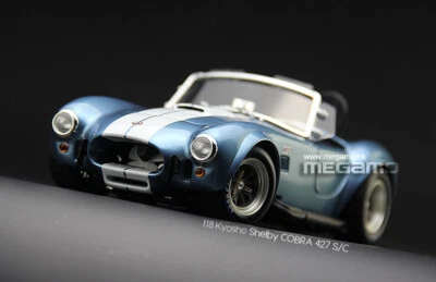 1/18 Kyosho Shelby Cobra 427 S/C Light Blue Silver Diecast Full Open - Image 1 of 4