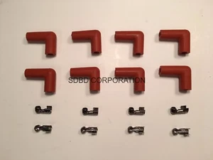 8 mm Estilo HEI Naranja 90 Silicona Bujía Botas y Extremos de Acero Inoxidable - Imagen 1 de 1