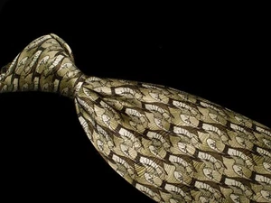 Corbata de Seda J Garcia Colección "Bateristas" 17 Marrón Abstracto Diseñador Corbata - Imagen 1 de 5