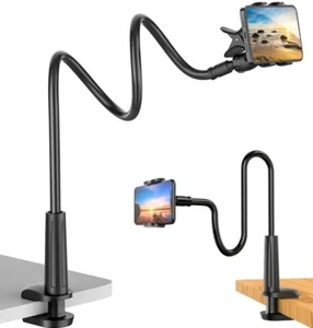 Handy Halterung Schwanenhals 360° drehbar 90cm langer Arm Bett Tisch Handyhalter - Bild 1 von 8