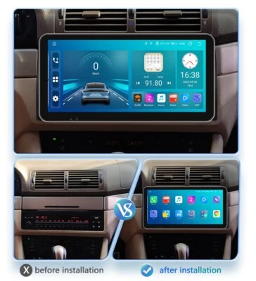 10.33" For BMW E39 X5 E53 M5 Car Stereo Android 12 GPS Car Radio CarPlay 4+64GB - Image 1 of 4