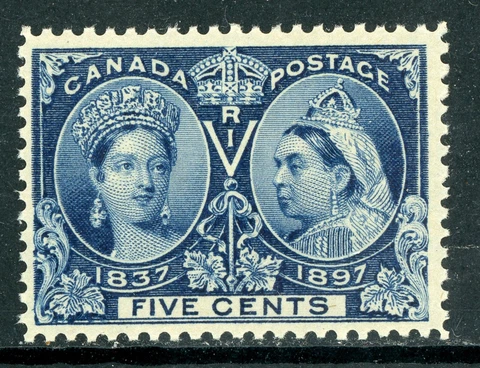 Canada 1897 QV Jubilee 5¢ Deep Blue  Scott #54 MNH V317 Cover