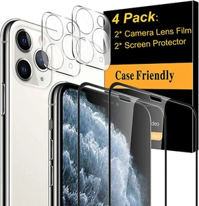 For iPhone 12 13 Pro Max FULL COVER Tempered Glass Screen Protector+Camera Lens - Picture 1 of 31