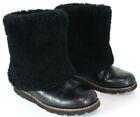 UGG Australia Maylin Boots Womens Sz 5 Leather Shearling Sheepskin Cuff Black 