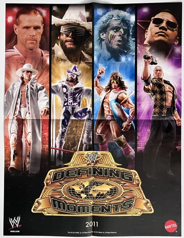 WWE MATTEL DEFINING MOMENTS 16 x 21 double sided Poster 2011 FIGURE LINE Cover