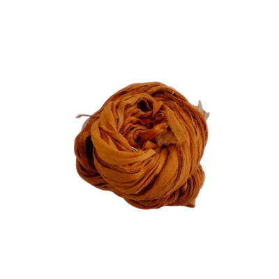 Sari Silk Ribbon super bulky yarn Brown Shade Sari Silk Ribbons -Great for Media - Image 1 of 4