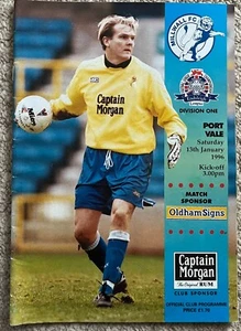 MILLWALL v PORT VALE (LEAGUE DIVISION ONE) 13th JANUARY 1996 (1) - Picture 1 of 3