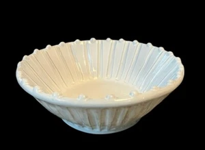 VIETRI INCANTO Rayas Cupé Cereal Ensalada Sopa Tazón Piedra Blanco Hecho en Italia - Imagen 1 de 3