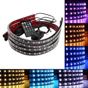 8 Color LED Under Car Glow Underbody System Neon Lights Kit 48" x 2 & 36" x 2 A1 - Bild 1 von 10
