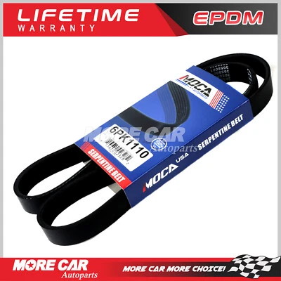 Correa de transmisión EPDM Serpentine 6PK1110 AC apta para 03-06 Nissan Sentra 1,8 L l4 DOHC  Foto 1 de 4