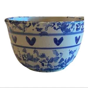 VTG. SPONGE WARE BOWL  BLUE AND WHITE - Picture 1 of 5