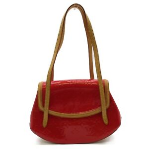 LOUIS VUITTON Biscayne Bay PM Tote shoulder Bag M91291 Vernis Red Rouge Used