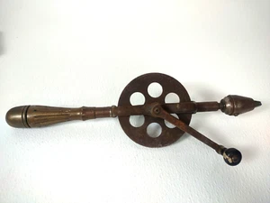 RARE Vtg Hand Drill BRASS Handle Millers Falls Egg Beater Type As Is READ - Picture 1 of 11