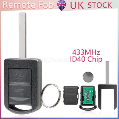 For 2001 - 2009 Vauxhall Corsa C Meriva Combo Tigra Remote Car Key Fob 2B 433MHz