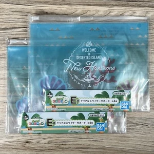 2 Clear Pouches Slider Bell Bag Animal Crossing New Horizons Kuji Prize E NEW - Foto 1 di 5