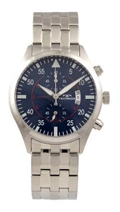 TECHNOS Watch Chronograph Date Indicator T9696SN Men's Stainless Steel Band NEW - Picture 1 of 1