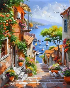 Landscape Paint by Numbers Kit for Adults- Sea View Adult Paint by Number Kits o - Picture 1 of 7