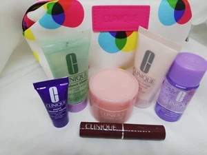 Clinique Skincare & Makeup 7 Pcs Deluxe Sample Sizes with new Cosmetic Bag - Picture 1 of 5