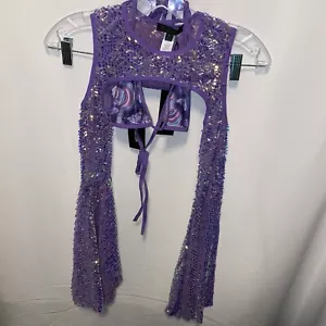 Club Exx Dolls Kill Sequin Shrug And Bikini Top Size Medium rave festival - Picture 1 of 11
