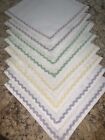 JC Penney Home Collection 100%Cotton White On Tape Embroidery 8 Pc Napkins.20”
