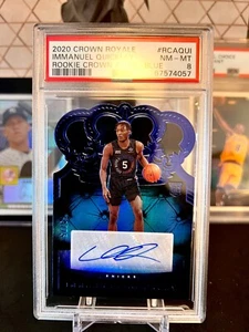 ⭐️ IMMANUEL QUICKLEY 2020 CROWN ROYALE BLUE #RCAQUI PSA 8 NM-MT RC AUTO SP /75🔥 - Bild 1 von 2