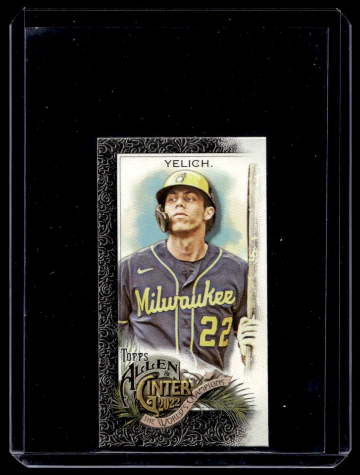 2022 Topps Allen & Ginter Black Mini Christian Yelich Milwaukee Brewers #74 - Image 1 of 2