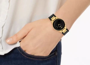 CITIZEN Eco-Drive Axiom Black Leather Strap Ladies Watch GA1052-04E Brand New - Photo 1/13