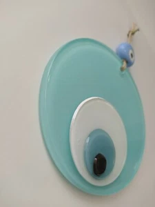 Cyan Evil Eye 12cm Glasperlen Anhänger Charm Türkisches Dekor Amulett Talisman - Bild 1 von 3