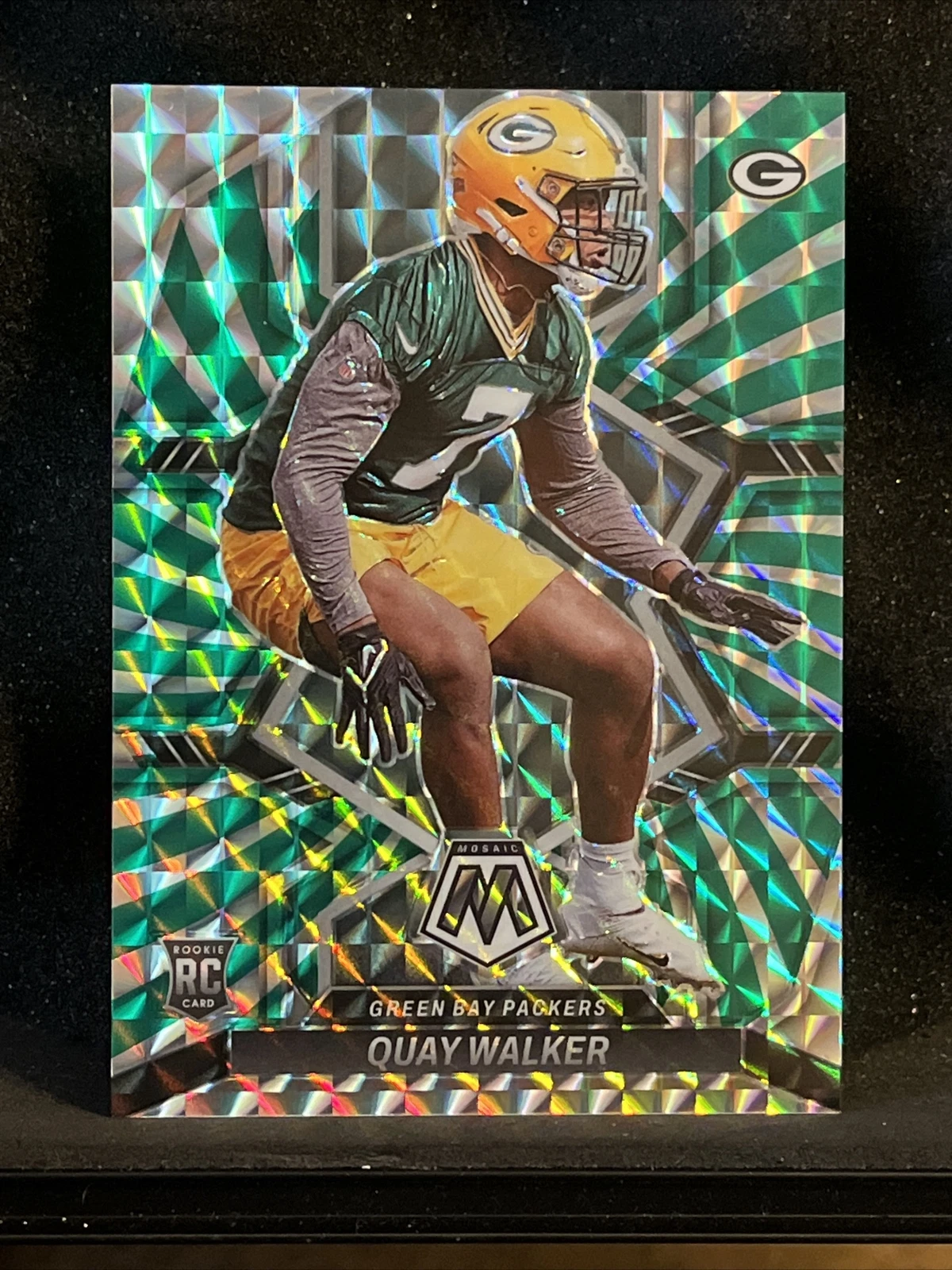2022 Panini Mosaic Quay Walker Green Swirl Prizm /11 Green Bay Packers RC #372