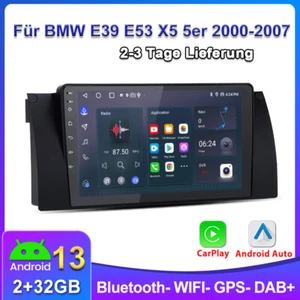 Autoradio Für BMW E39 E53 X5 5er Carplay Android 13 GPS NAVI SWC RDS DAB+ 2+32G - Bild 1 von 14