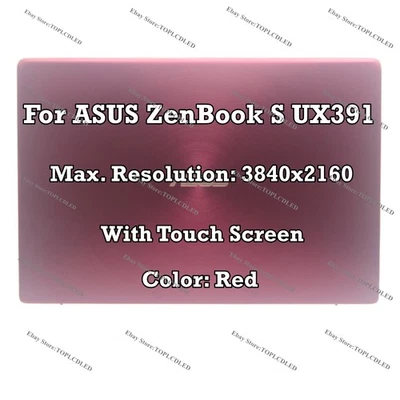 Red 13" LCD Touch Screen Assembly Display Complete ASUS ZenBook S UX391U/FA 4K - Image 1 of 4