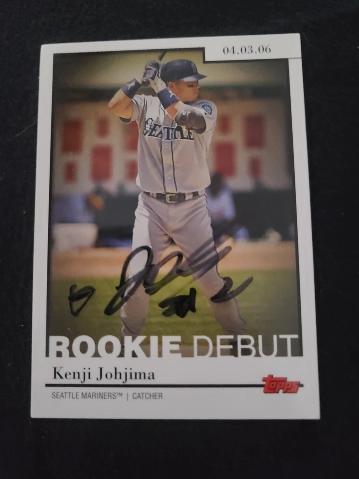 2006 TOPPS KENJI JOHJIMA UPDATE ROOKIE DEBUT #RD-3 IN PERSON ON CARD AUTOGRAPH  - Image 1 of 2